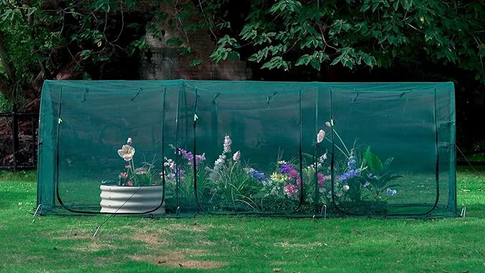 Responsible Poray Large 12.3X4FT Tunnel Plant Netting Cover 4.1FT Tall Crop Cage Tomato Official