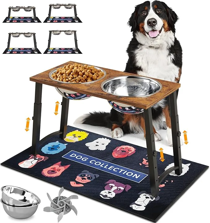 Refined d Dog Bowls for Large Dogs with Slow Feeder Mat 4 Height Adjustable 101oz Bowls Tall Raised Dog Bowl StandAbout ThisOverview High-Quality