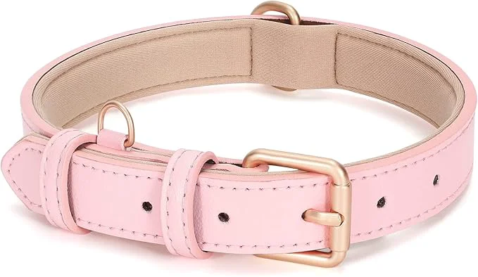 Advanced WHIPPY Leather Dog Collar for Small Medium Large Dog Adjustable Soft Breathable Fast