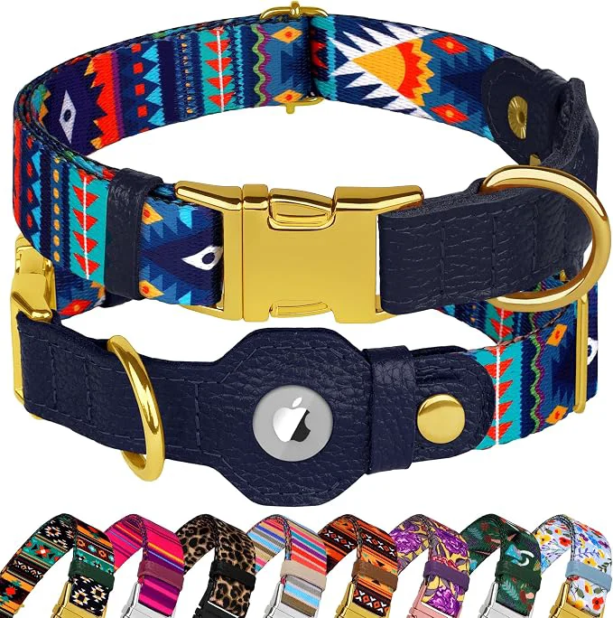 Premium AirTag Dog Collar for Small Medium Large Breed Safe