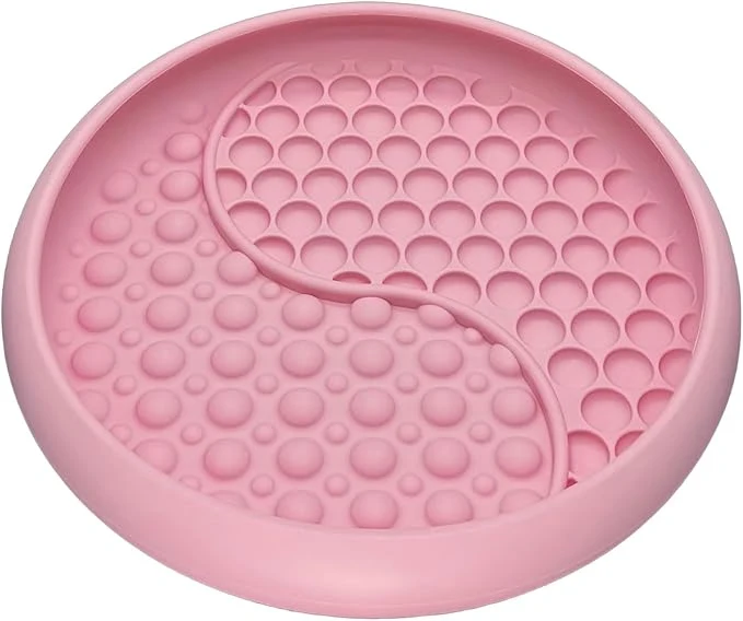 High-Quality Lick Mat for Dogs Silicone Slow Feeder Licking Mat with Non-Slip Suction Cups ze-Friendly Lick Bowl for Enrichment Play Anxiety Relief Keeps Busy 8.0 x 1.4 Pink About ThisOverview Breathable