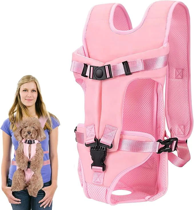 Sophisticated Pet Carrier Backpack Adjustable Front Dog Carrier Legs Out Dog Chest Carrier Green