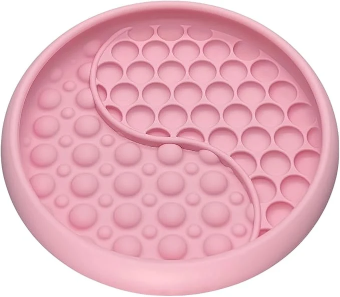 Organic Lick Mat for Dogs Silicone Slow Feeder Licking Mat with Non-Slip Suction Cups ze-Friendly Lick Bowl for Enrichment Play Anxiety Relief Keeps Busy 6.0 x 1.0 Pink About ThisOverview Casual