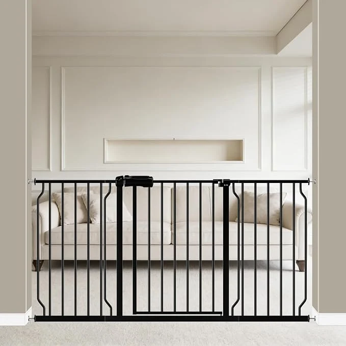 Artisan WAOWAO Baby Gate 57.48-62.20 Extra Wide Pressure Mounted Walk Through Swing Classic
