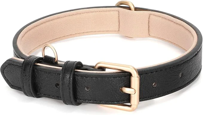 Trusted WHIPPY Leather Dog Collar for Small Medium Large Dog Adjustable Soft Breathable