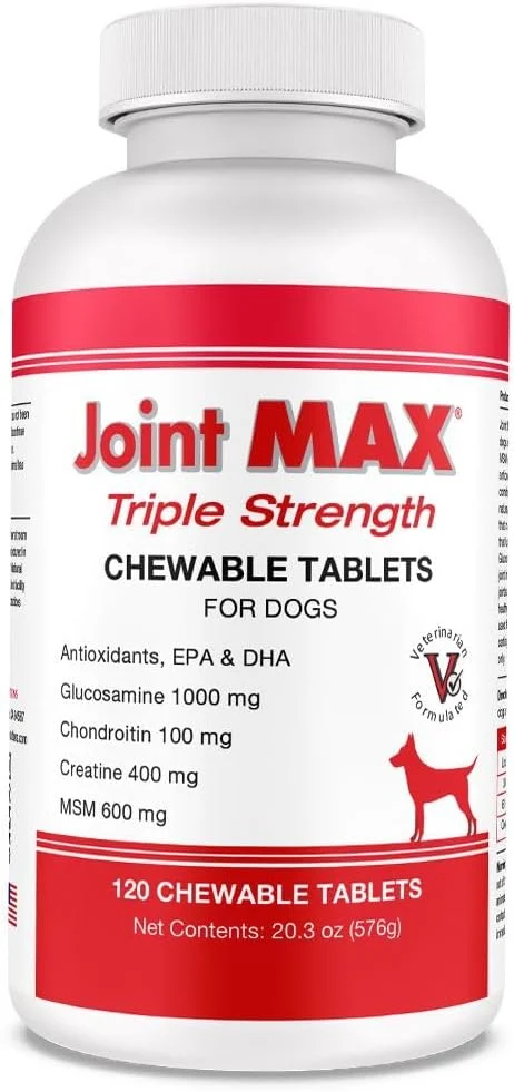 Advanced PHS Joint MAX Triple Strength TS Chewable Tablets for Dogs – Glucosamine Chondroitin MSM – Vitamins and Antioxidants – Hip and Joint Pain Relief and Support Supplement – Made in USA – 120 Tablets Stylish