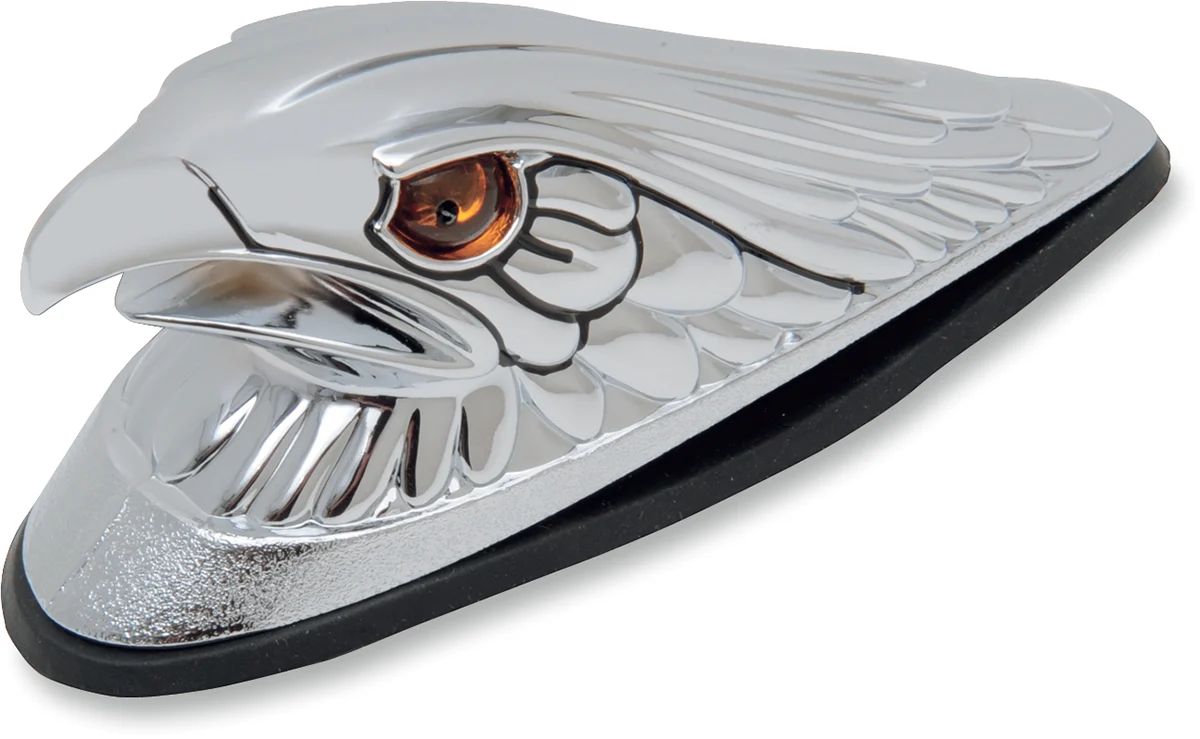 Exclusive DRAG SPECIALTIES Eagle Head with Lights – Amber Eyes – Large – Chrome 72924 Breathable