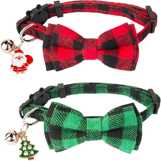 Authentic ADOGGYGO Christmas Cat Collars Breakaway Organic