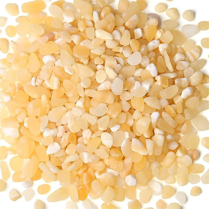 Fine Yellow Jade Aquarium Gravel Rocks Natural Tumbled Healing Crystal Chips Bulk Elite