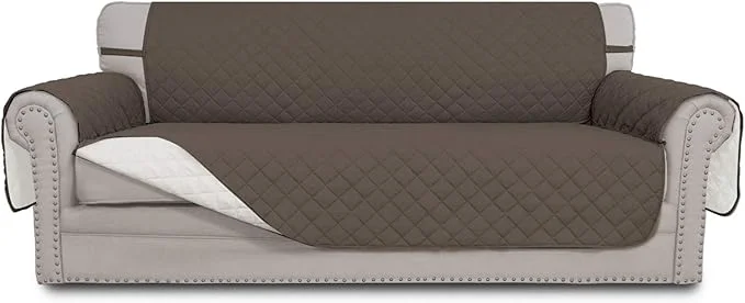 Fine Crafted Easy-Going 4 Seater Sofa Slipcover Reversible Sofa Cover Water Resistant Couch Cover with Foam Sticks Elastic Straps Furniture Protector for Pets Children Dog Cat XX-Large Taupe Ivory About ThisOverview Dependable