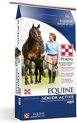Versatile Purina Active Senior Horse Feed Equine Feed for Active Senior Horses Pelleted 50 lbs Pure