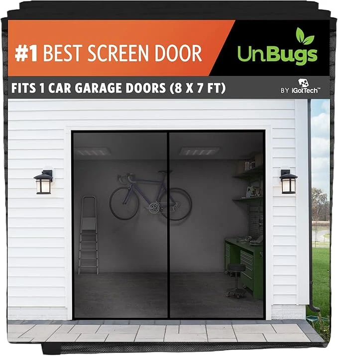 Original Design UnBugs Garage Screen Doors for 1 Car Garage Casual
