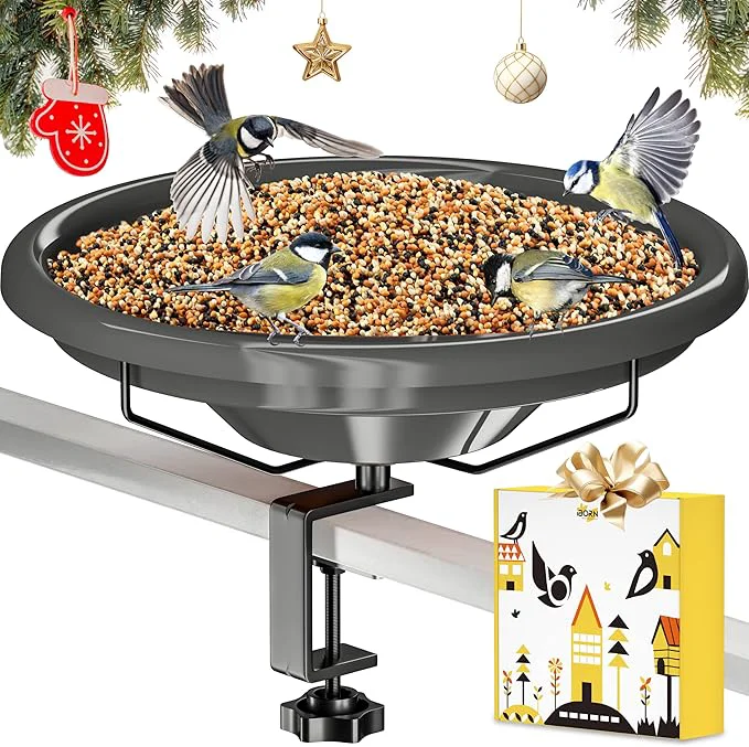 Breathable iBorn Bird Bath Deck Mounted Bird Baths 12inch Birdbath Durable
