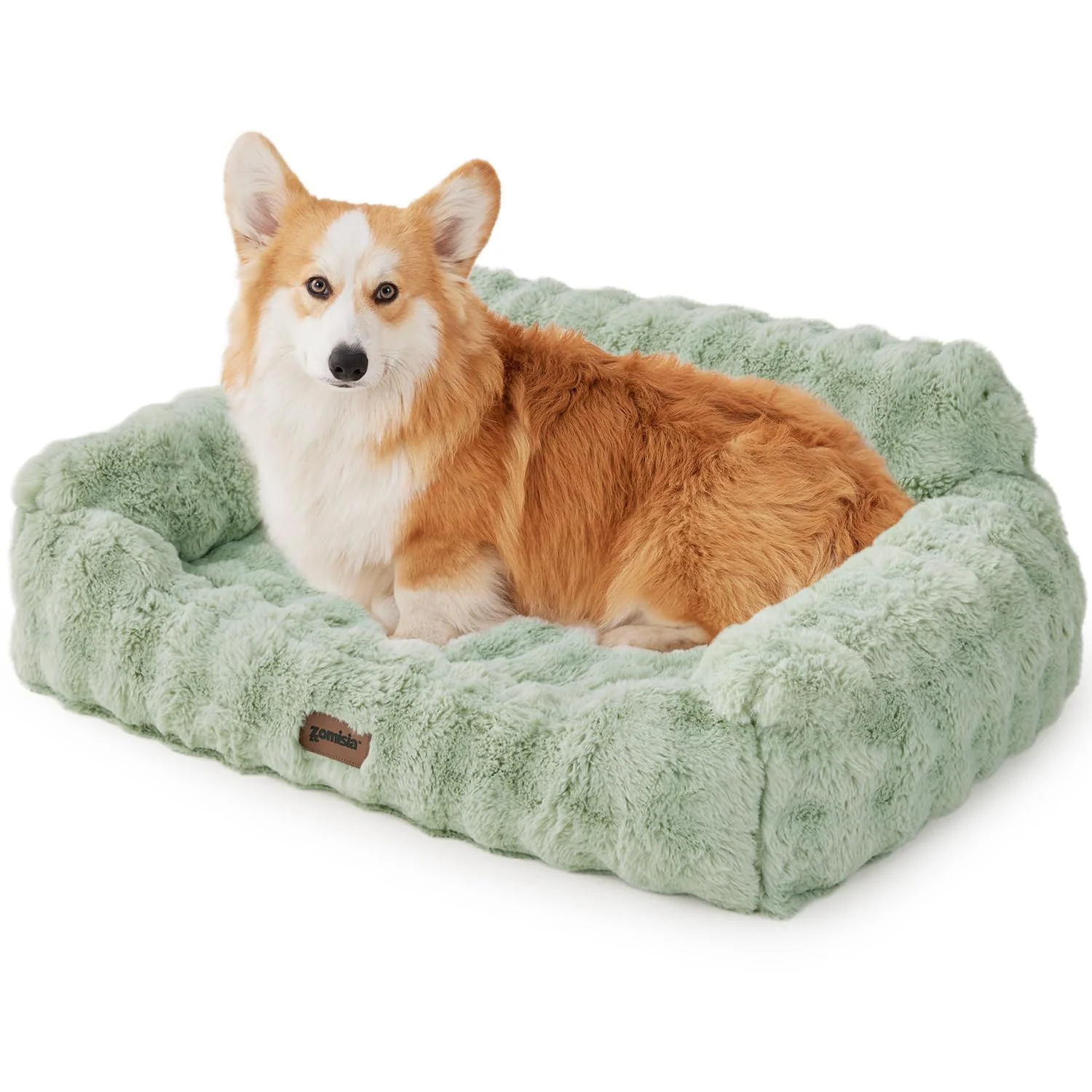 Eco-Friendly ZOMISIA Green Large Dog Bed — Orthopedic Egg-Crate Foam Non-Slip Washable Cover Authentic