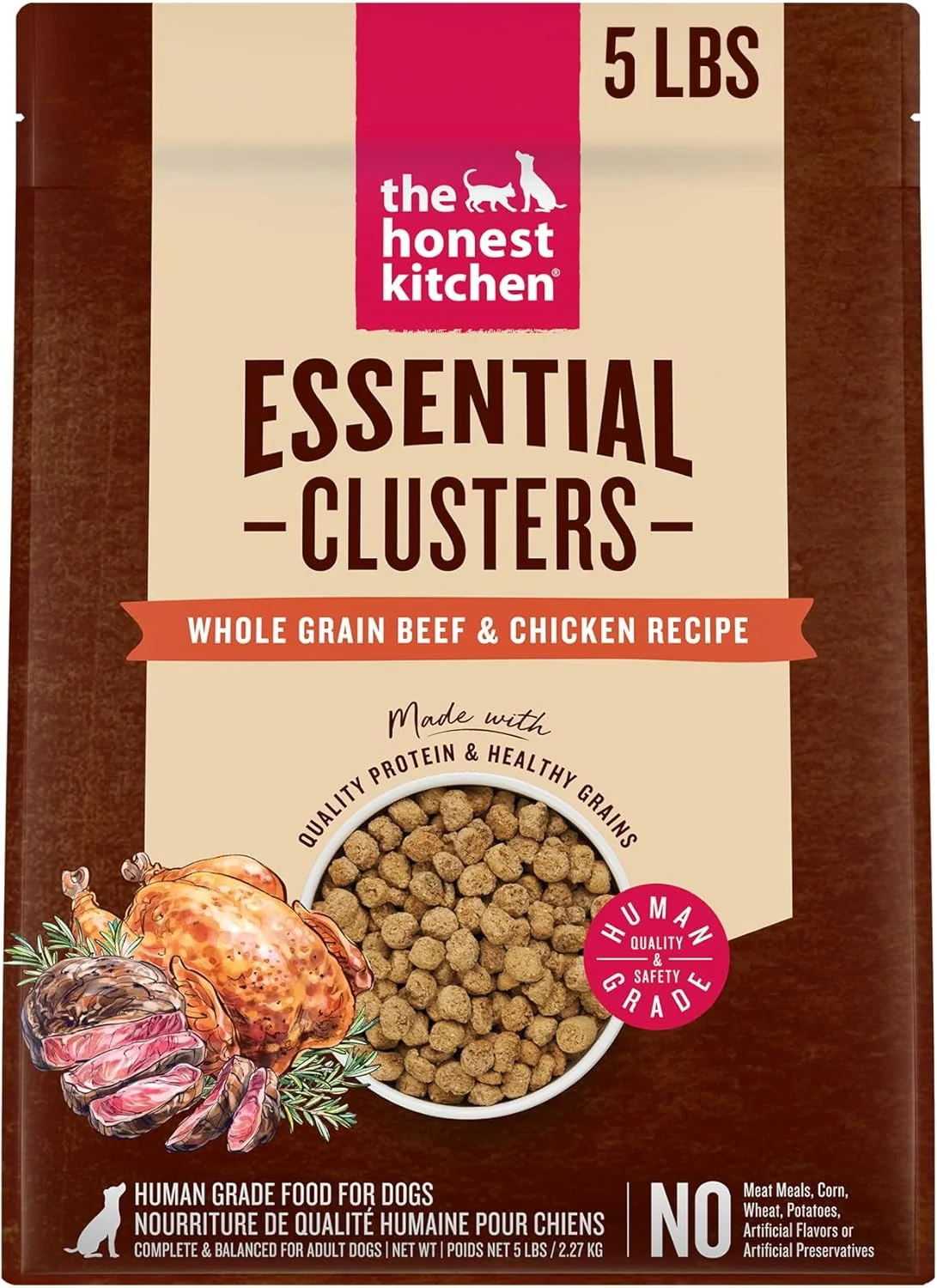 Optimized The Honest Kitchen Essential Clusters Dog Whole Grain Beef Chicken 5 lb Bag Unique