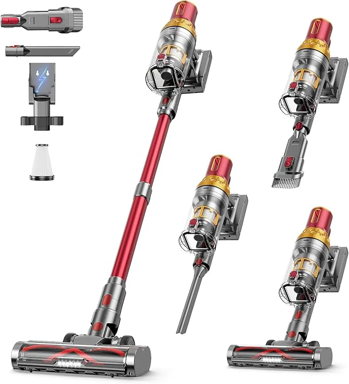 Specialty Cordless Vacuum Cleaner 580W 48Kpa 65Mins Vacuum Cleaner for Home Stand- Stick Vacuum OLED Display Auto Scrap Dust Tech Lightweight Anti-Tangle Vacuum Cordless for Woodfloor Carpet Pet HairAbout ThisOverview High-End