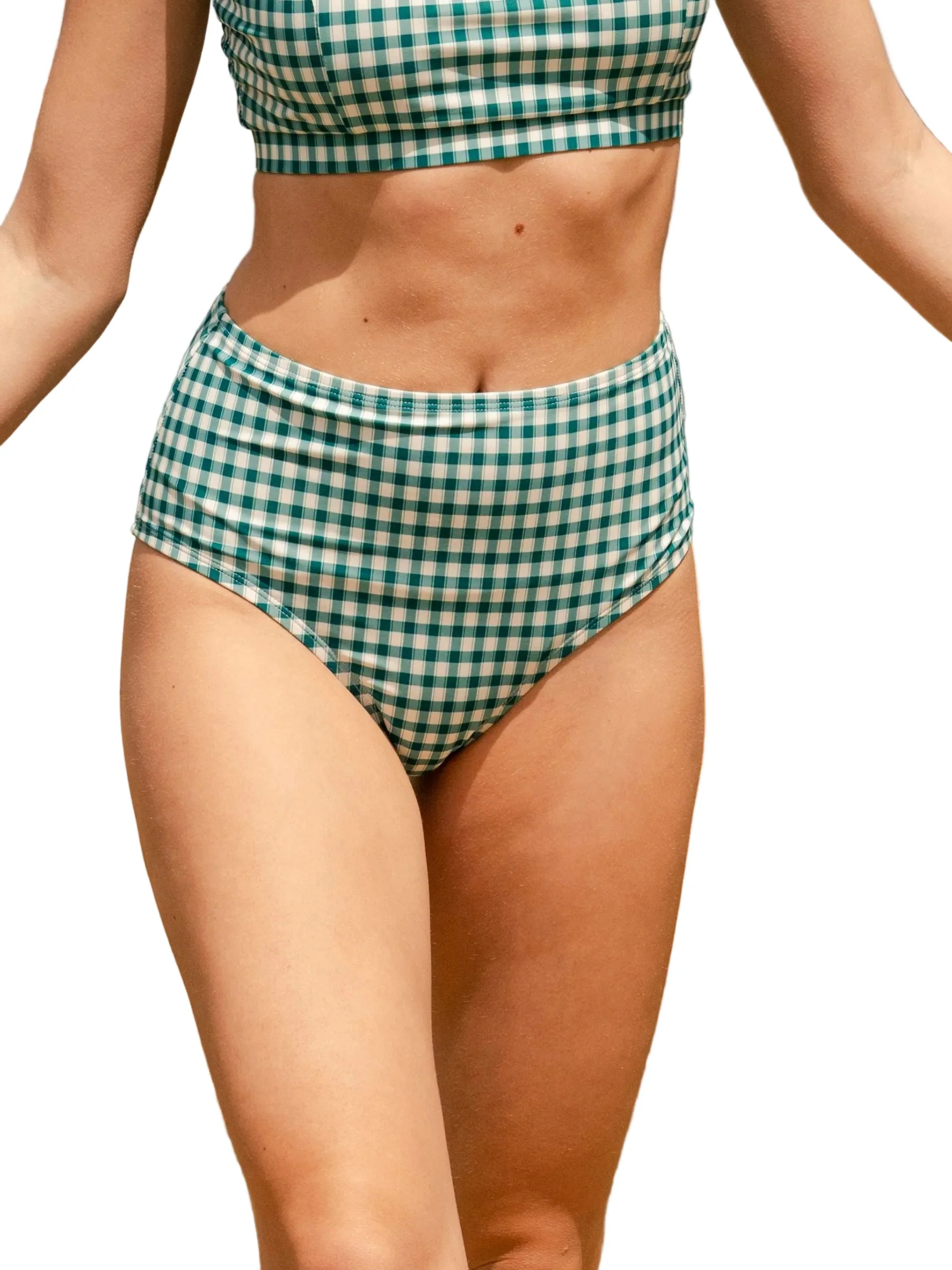 Fine Juniper Gingham High-Waist Bottom Innovative