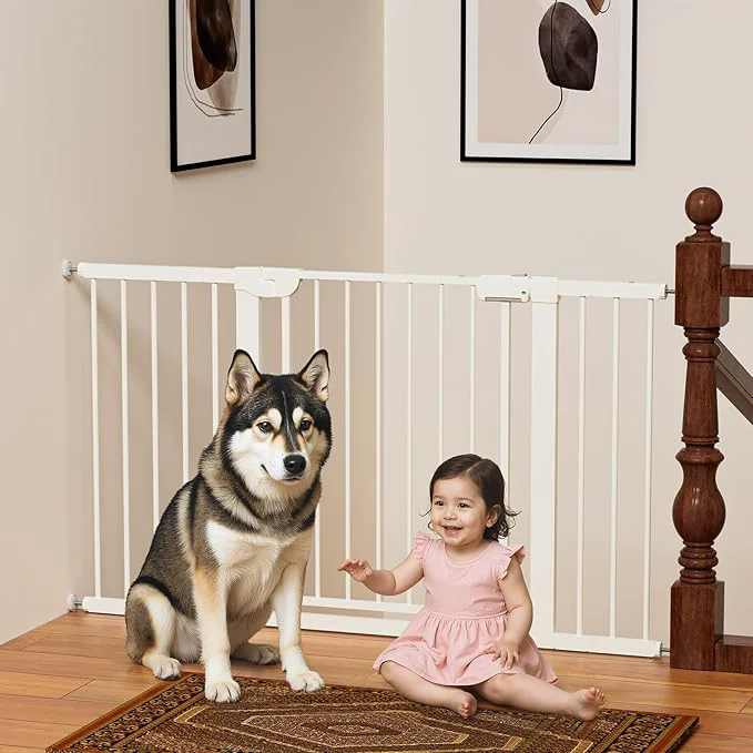 Selected 29.5-54.2 Magnetic Baby Gate for Stairs Baby Safety Essentials Auto Close Functional