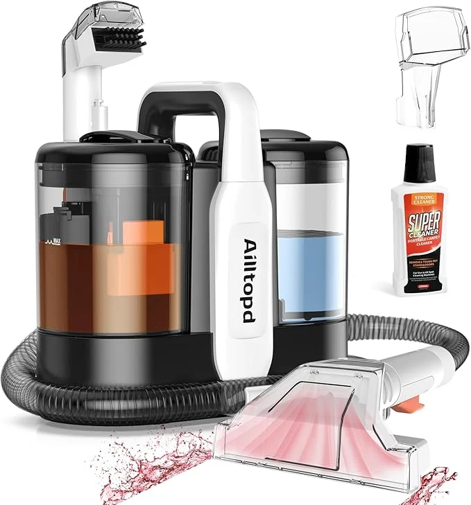 Sustainable Ailltopd Portable Carpet Upholstery Spot Cleaner 15Kpa Powerful Suction Spot Remover Deep Stain Cleaning for Carpet Car Seats Pets Stairs Couches with Dual Size BrushHeadAbout ThisOverview Trendy