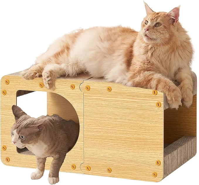 Premium Material EHEYCIGA Cardboard Cat Scratcher House 23-Inch Corrugated Cat Scratcher Recyclable