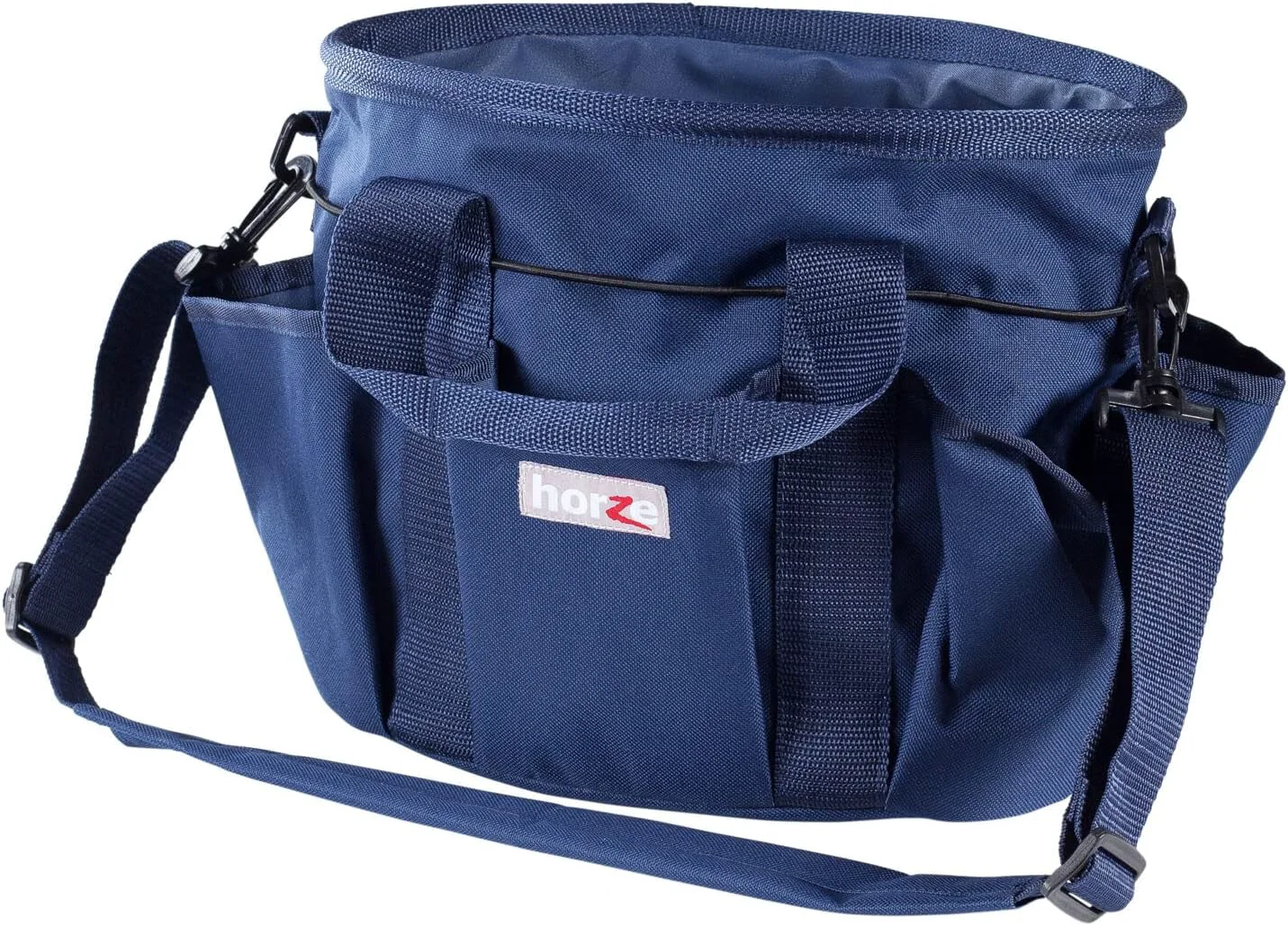 Smooth HORZE Grooming Tote Bag for Horses Dogs with Shoulder Strap and 6 Pockets for Supplies 12 x 8 x 9 High-Quality