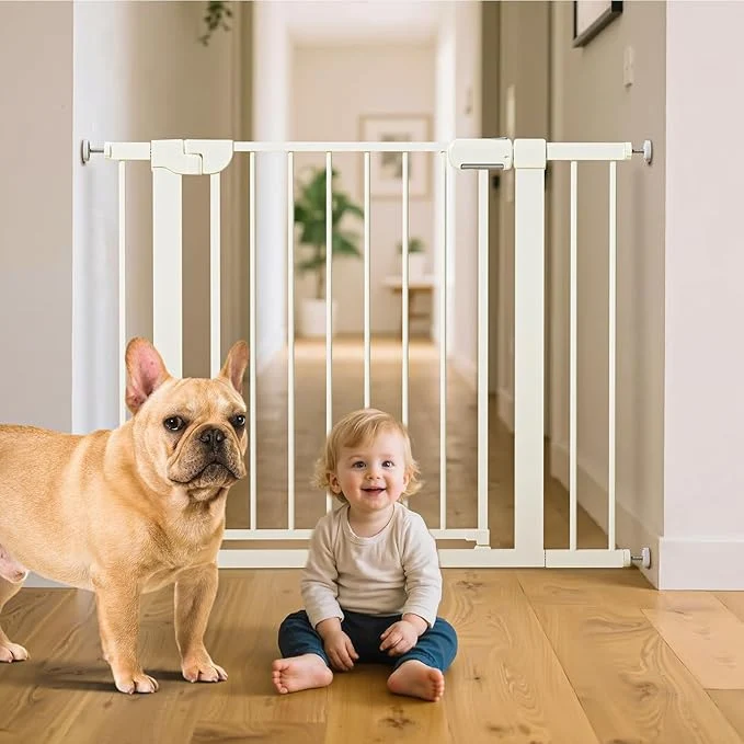 Elegant 29.5-40.6 Magnetic Baby Gate for Stairs Pressure Mounted Dog Gate Indoor Next-Generation