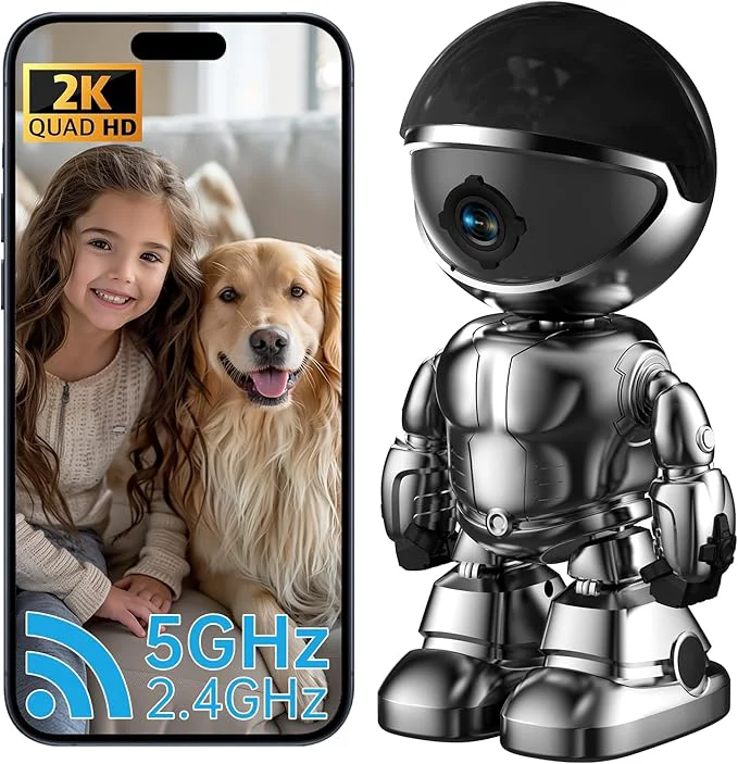 Premium Indoor Camera Robot 2k 5g 2.4ghz WiFi Pet Robot Cam with Phone App EseeCloud 360 PTZ Nanny Cam Dog Cam with Audio Video Spy Camera 2-Way Audio Motion Tracking 7 24 Night VisionAbout ThisOverview Genuine