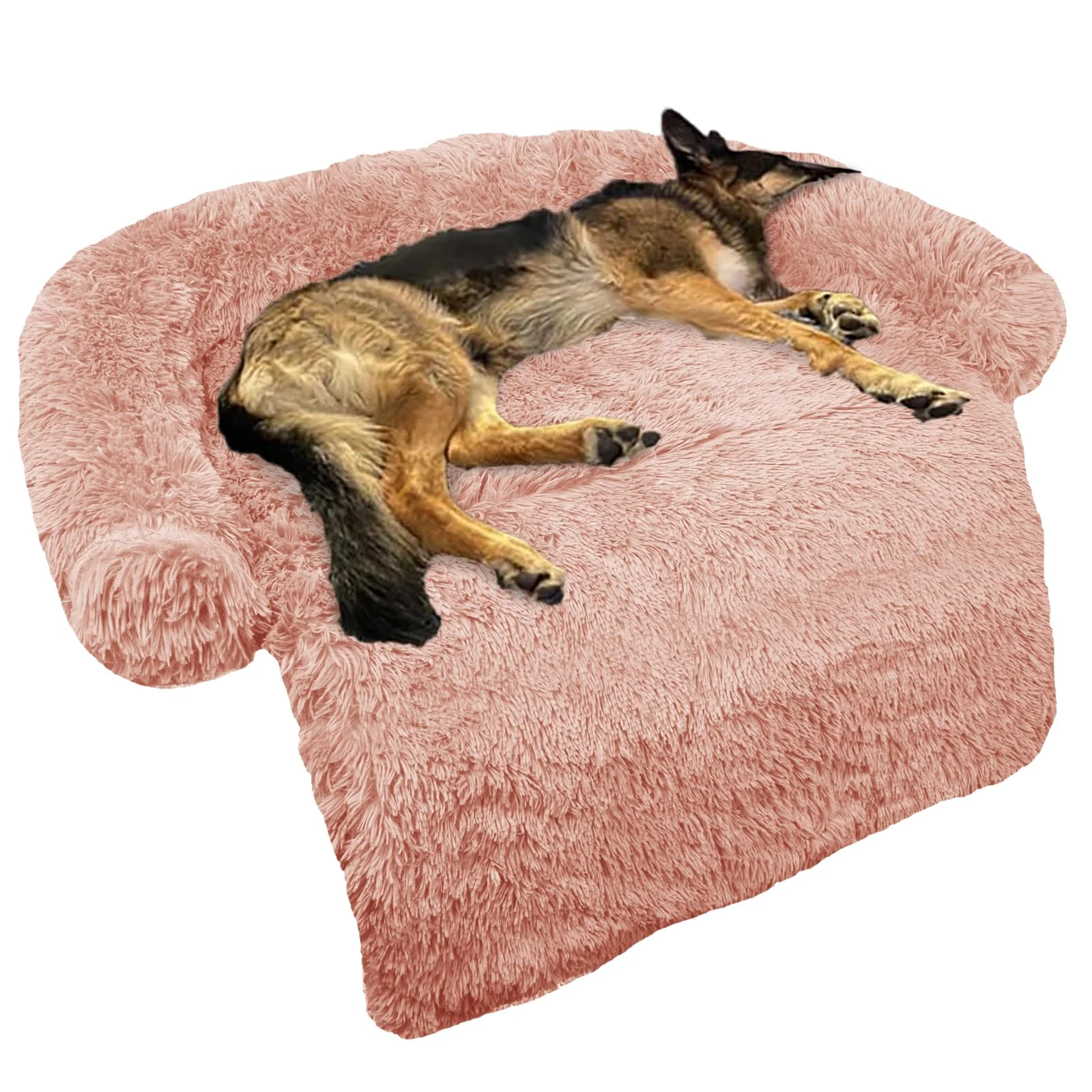 Unique GGIB Calming Dog Bed – Plush Fluffy Mat with Removable Cover Large Pink Authentic