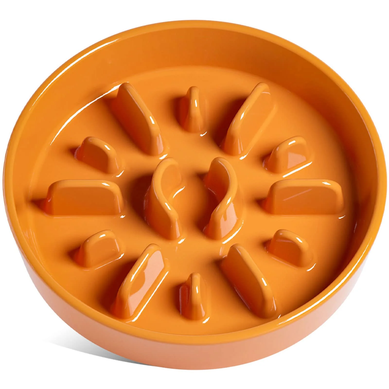 Smart LE TAUCI Slow Feeder Dog Bowl Ceramic – 3 Cup Sun Orange Non-Slip Casual