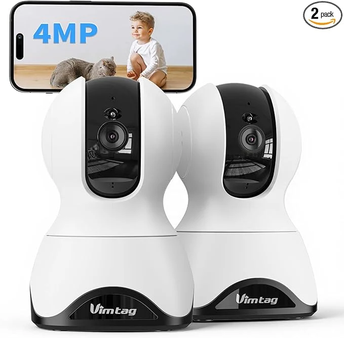Durable VIMTAG 2.5K Pan Tilt Cameras for Home Security Indoor Camera for Pet Dog Cat Baby Nanny Room with Phone App 5G 2.4G WiFi Night Vision 2-Way Audio Motion Tracking AI Detection Works w AlexaAbout ThisOverview Effective