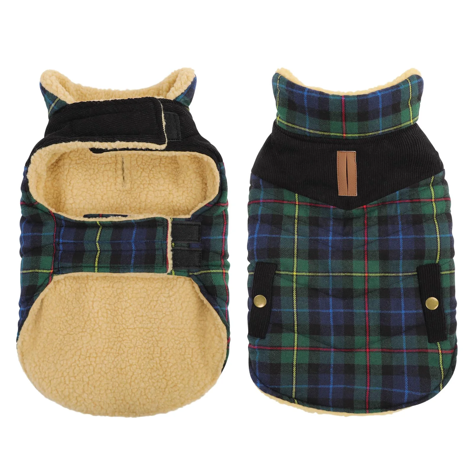 Safe Queenmore Dog Winter Coat – Ultra-Warm Quilted Plaid Jacket for Small Medium Dogs Reliable