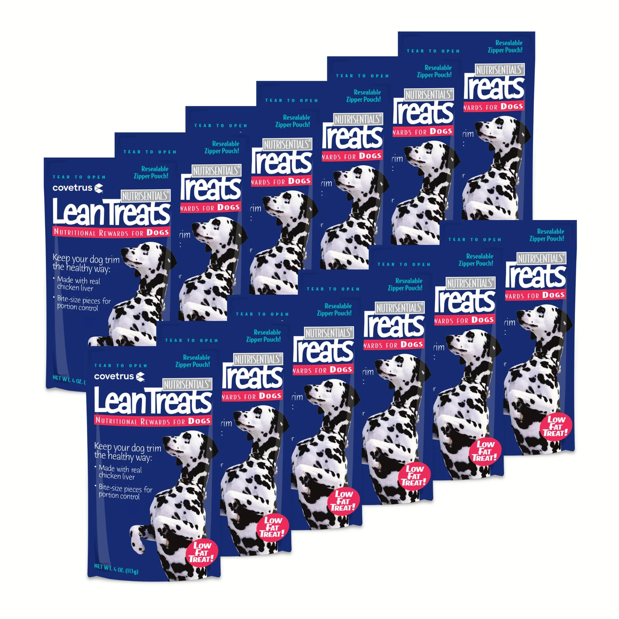 Carefully Designed Covetrus Nutrisential Lean Treats for Dogs — Low-Calorie Bite-Size Chicken Flavor 12 Pack 4 oz Classic