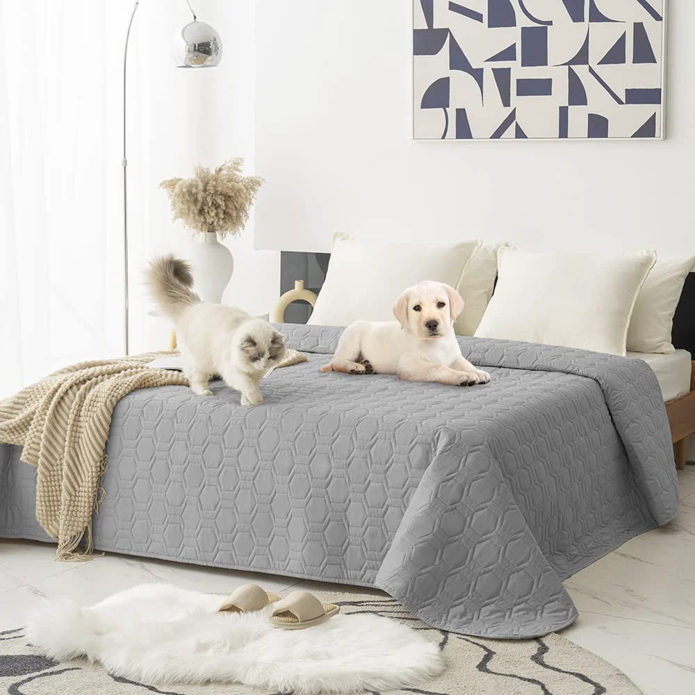 Contemporary Tcksstex Waterproof Anti-Slip Dog Bed Cover 82×82 Light Grey Comfortable
