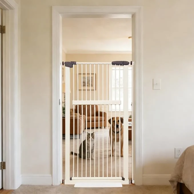 Contemporary Lumizone Extra Tall Pet Gate 55.12 High Pressure Mounted 30.12 -34.05 Extra Sophisticated