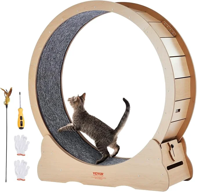 Verified VEVOR Wooden Cat Exercise Wheel 43.3 Large Cat Treadmill Wheel Official