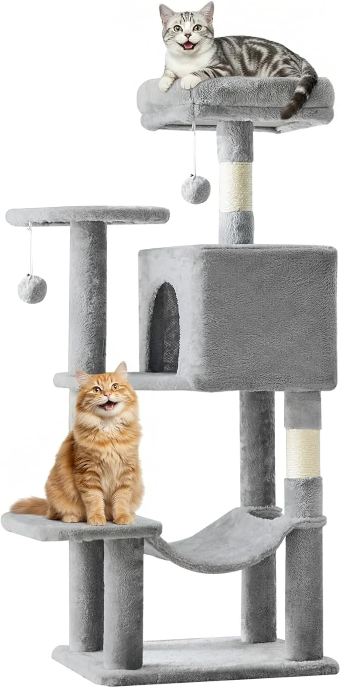 Trusted DUMOS Small 44 Inch Cat Tree Tower Cat Climbing Tower Traditional