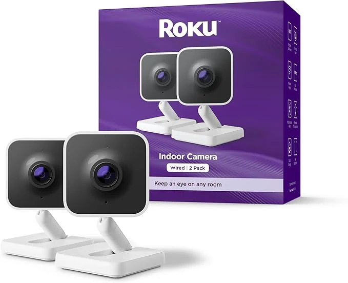 Relaxed Roku Indoor Camera – Home Security – 2-Pack – Wired Security Camera Pet Monitor with 1080p HD Color Night Vision Works with Alexa Google Motion Sound Detection WDR WiFi 6About ThisOverview High-Performance