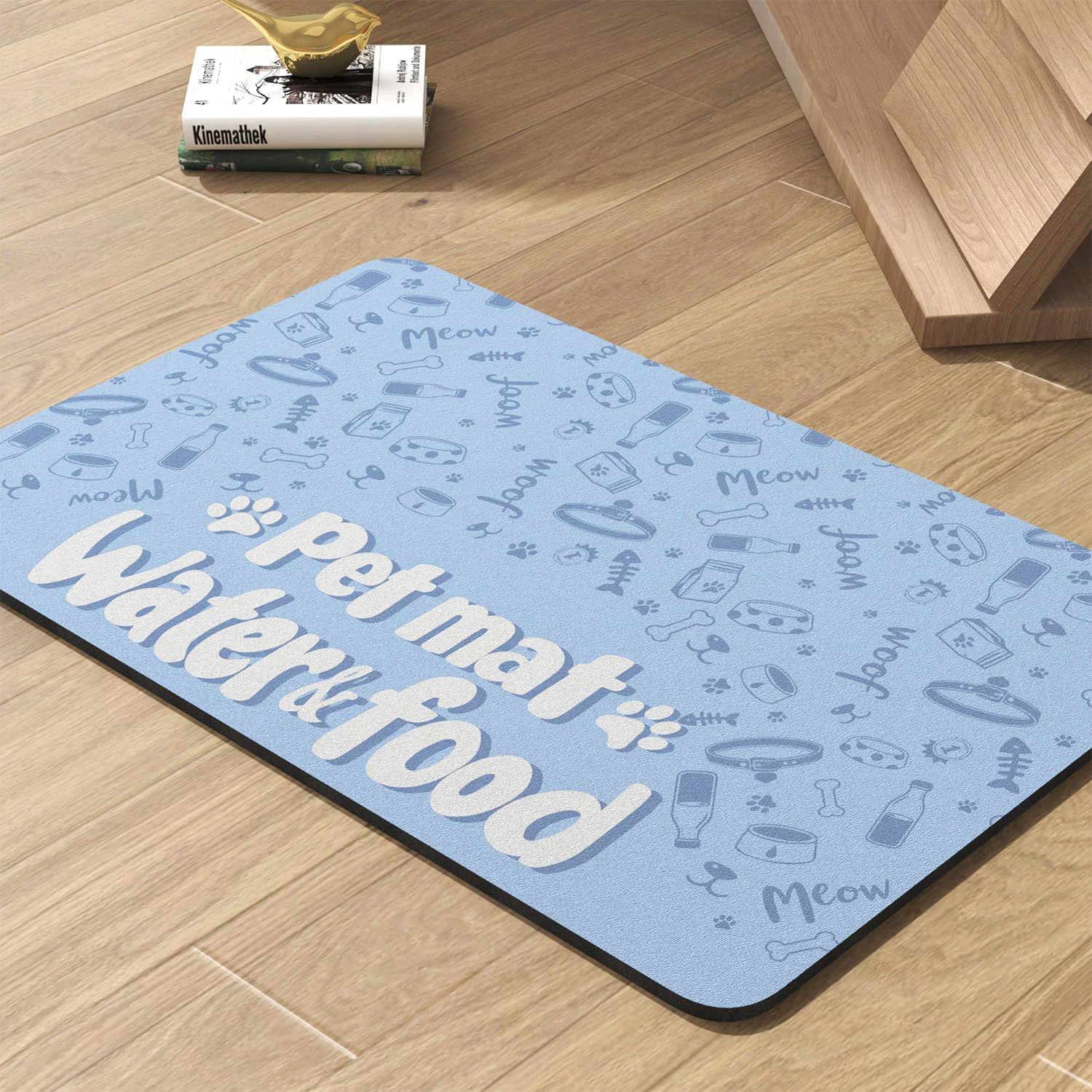 Natural PADOOR Pet Feeding Mat – Absorbent Quick-Dry Non-Slip Bowl Mat for Messy Drinkers PAW 17×34 Trusted