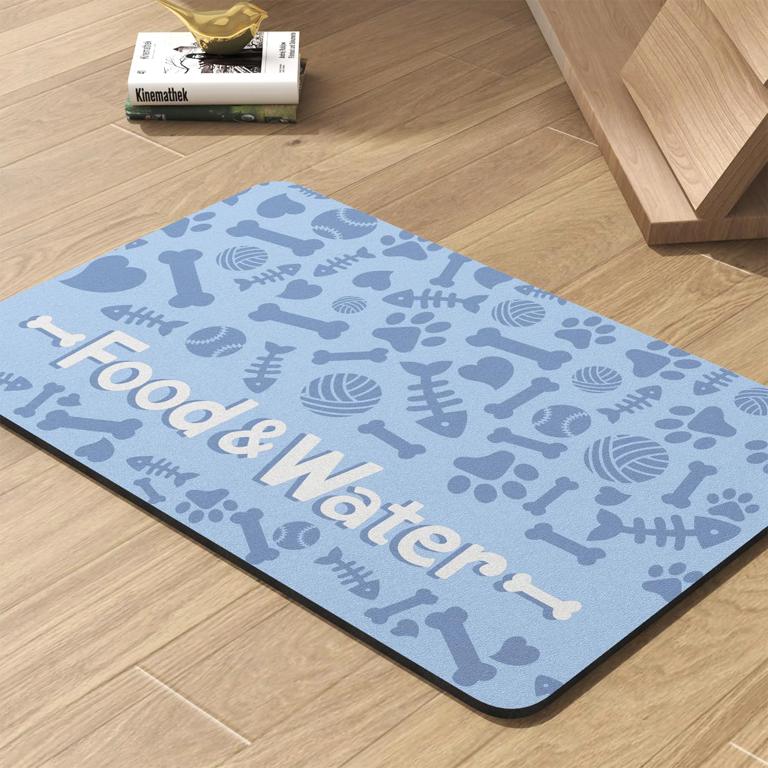 Solid PADOOR Pet Feeding Mat – Absorbent Quick-Dry No-Stain Bowl Mat for Dogs Cats 17×28 Recyclable