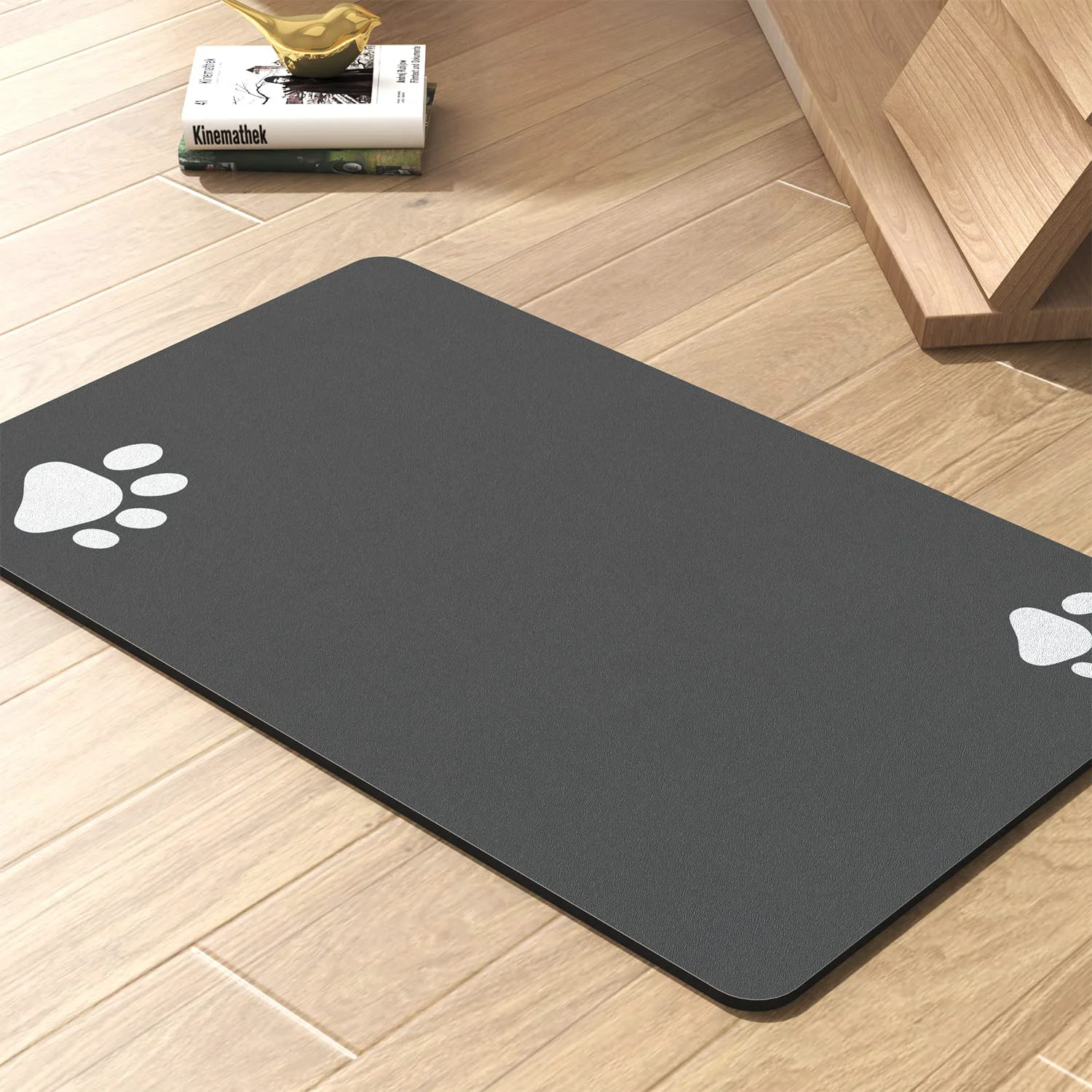 Unique PADOOR Pet Feeding Mat – Absorbent Quick-Dry Anti-Slip Bowl Mat Dark Grey 23×34 World-Class