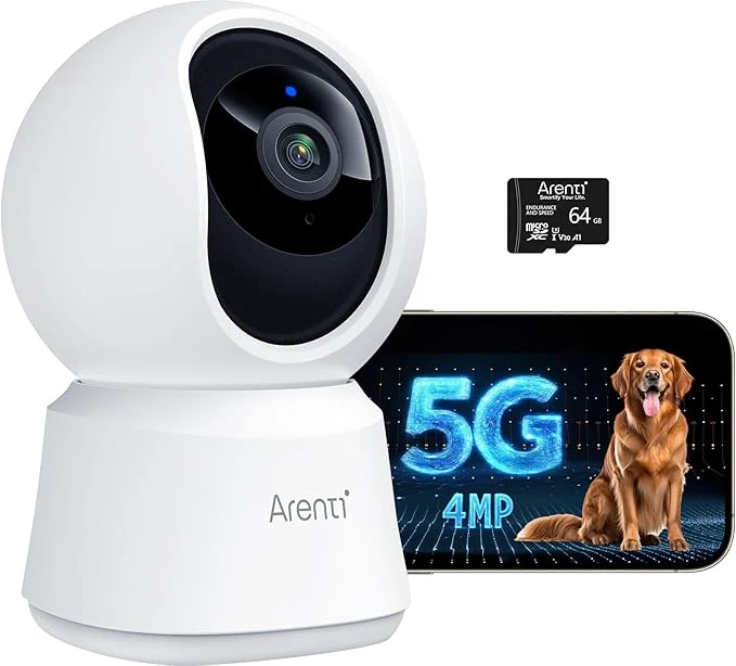Contemporary ARENTI 5G 4MP Pet Camera No Subscription Indoor Security Camera for Dog Cat Baby Phone App Dual-Band WiFi Auto Tracking Super Night Vision 2-Way Talk 64G Local Storage P2Q 64G 1PC About ThisOverview Unique