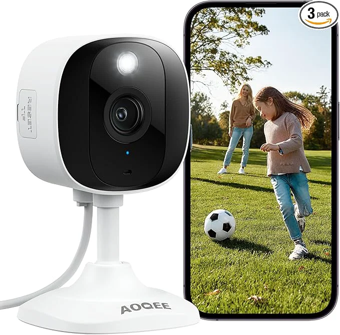 Specialty 2K Cameras for Home Security-Outdoor Indoor Camera for Dog Cat Pet Nanny Baby Elderly Color Night Vision White Light Siren 24 7 SD Recordings Works with Alexa Plug in C1-White-1pack-2.4G About ThisOverview Breathable