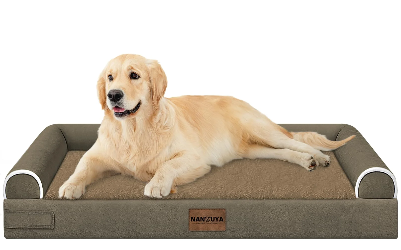 Relaxed NANUYA Large Orthopedic Dog Bed – XL Washable Memory Foam Bed with Waterproof Removable Cover Smooth