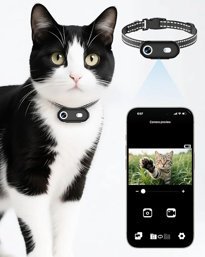Artisan Cat Camera Collar with Phone APP 1080P HD Video Recording XS M-Size Pet POV Cam for Dogs Big Cats Cordless Pet Collar Cameras with APP Viewing XS-Collar About ThisOverview Organic