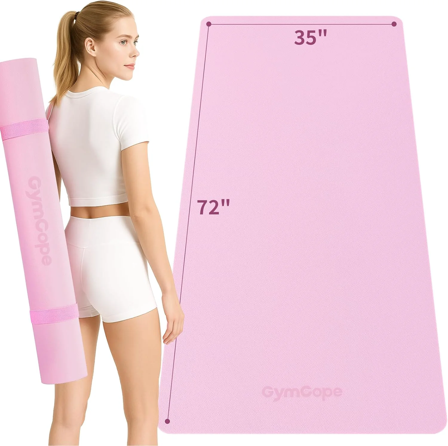 Prestigious Extra Large Yoga Mat – 72 x35 72 x48 78 x57 – Wide TPE Exercise Mat for Home Stretching Couples Family Workouts – 6-12mm Thick Non-Slip Waterproof – with Carry Bag and Straps Recyclable