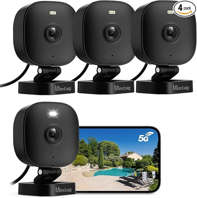 High-Performance VIMTAG 2.5K Security Camera Indoor Outdoor Cameras for Home Security with Color Night Vision AI Human Detection Spotlight Siren Pet Baby Monitor IP66 2-Way Audio Works with Alexa Wired 4 PcsAbout ThisOverview Original