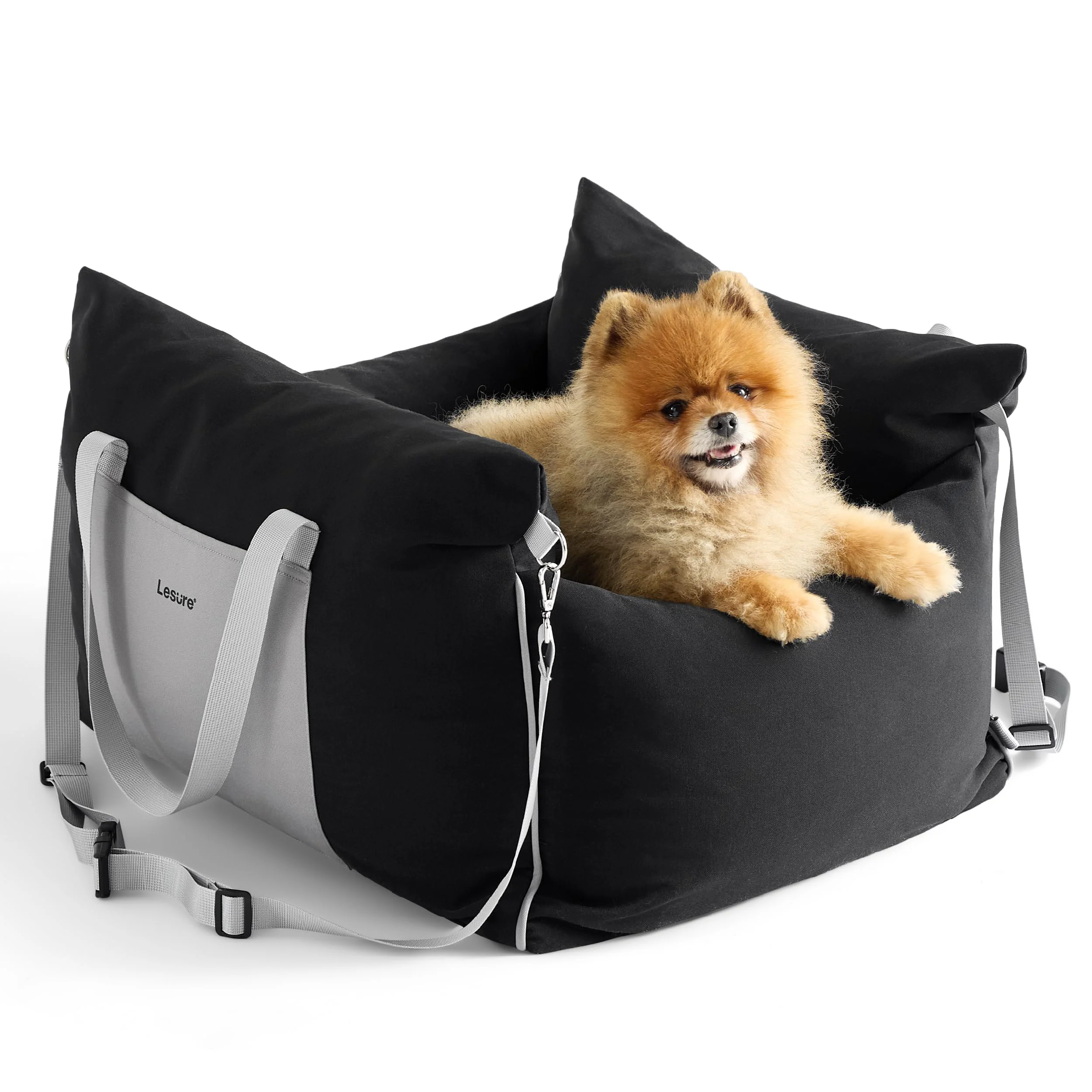 Flexible LE SURE Lesure Small Dog Car Seat – Waterproof Booster with Storage Pockets Functional