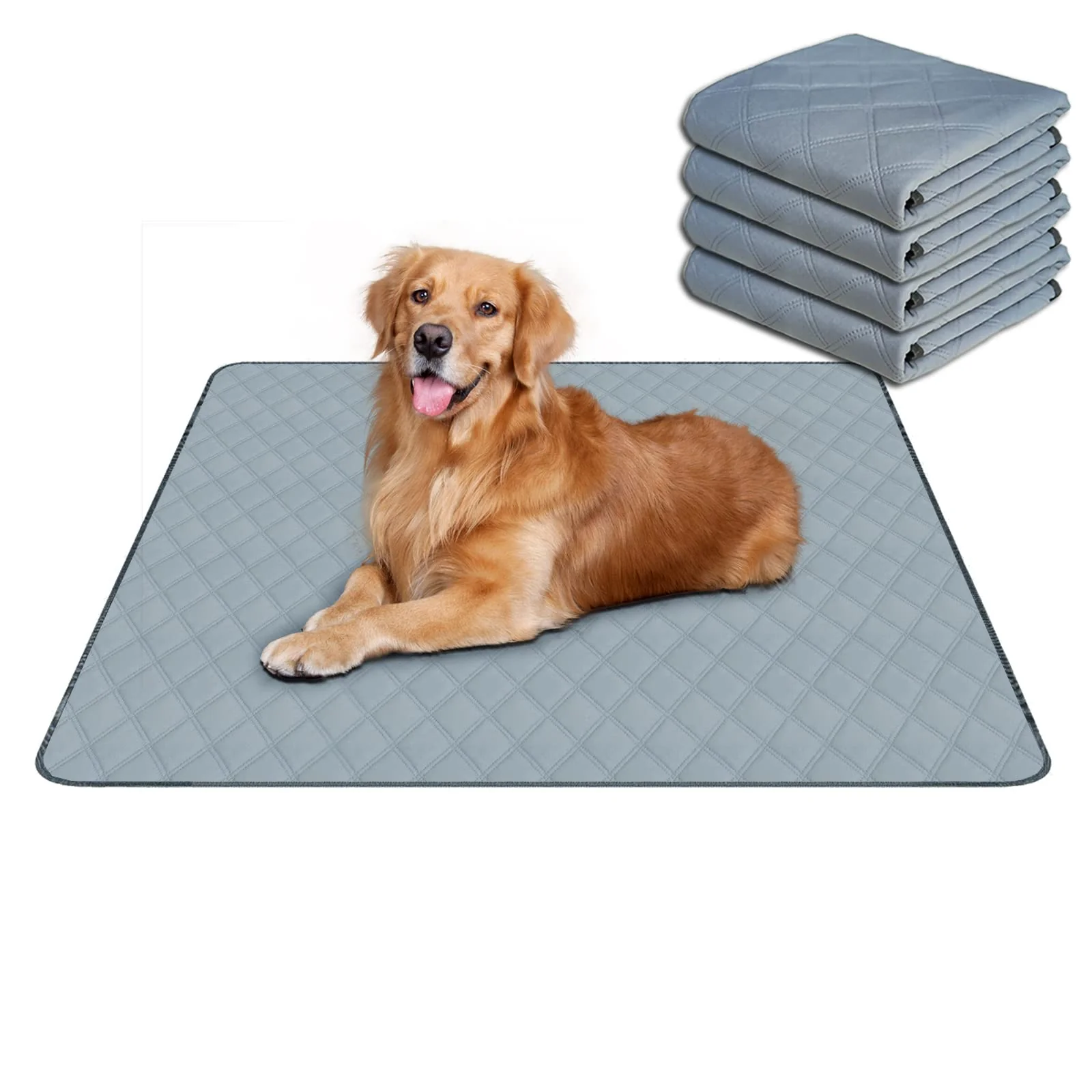 Fine RIOUSSI Washable Dog Pee Pads – Reusable Absorbent Leakproof Non-Slip Potty Training Pads 36×41 in 4-Pack Consistent