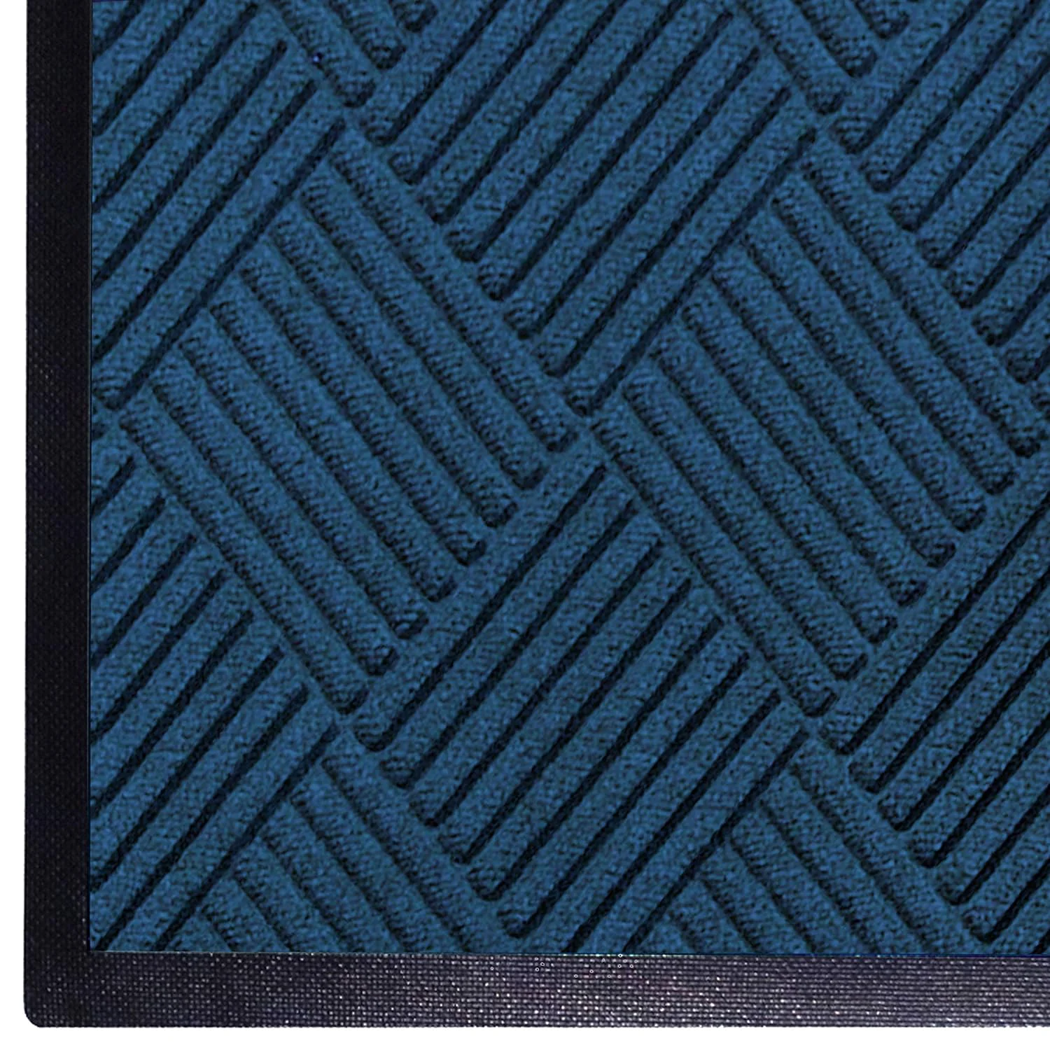 Effective M A Matting WaterHog Diamond Commercial-Grade Entrance Mat with Rubber Border – Indoor Outdoor Quick Drying Stain Resistant Door Mat Navy 12.2′ Length x 4′ Width High-Quality