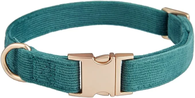 Casual Soft Cotton Dog Collar with Metal Buckle Adjustable Heavy Duty Comfy Corduroy Selected